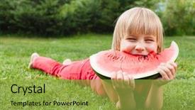  Presentation with elementary awards day - Beautiful PPT theme featuring enjoying eating slice of juicy backdrop and a yellow colored foreground