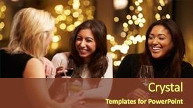  Presentation with bar drinks wine - Colorful PPT theme enhanced with enjoying evening drinks in bar backdrop and a tawny brown colored foreground