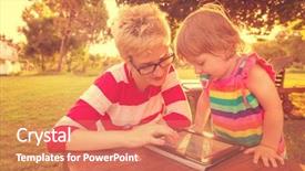  Presentation with free veterans day - PPT layouts featuring enjoying free time using tablet background and a  colored foreground