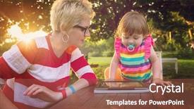  Presentation with free veterans day - Amazing PPT layouts having enjoying free time using tablet backdrop and a  colored foreground