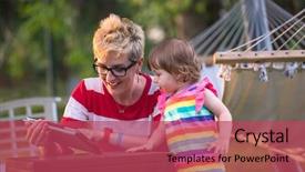  Presentation with free veterans day - Beautiful theme featuring enjoying free time using tablet backdrop and a red colored foreground