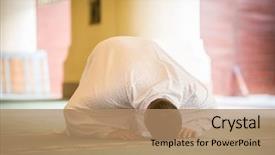  Presentation with muslim - Beautiful slides featuring enjoying his visit to holy backdrop and a coral colored foreground