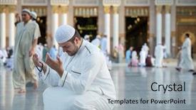  Presentation with holy - PPT theme featuring enjoying his visit to holy background and a light blue colored foreground