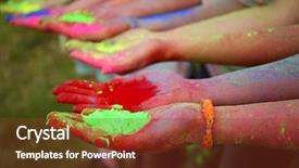  Presentation with indian festival - Cool new PPT layouts with enjoying holiness - hands of young people backdrop and a tawny brown colored foreground