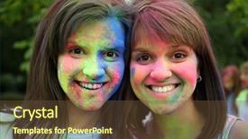  Presentation with holi festival - Audience pleasing slide set consisting of enjoying holiness - young people celebrate holi color backdrop and a tawny brown colored foreground