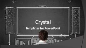  Presentation with cinema - Cool new presentation design with enjoying home cinema system backdrop and a dark gray colored foreground