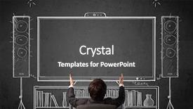  Presentation with sound - Beautiful slide set featuring enjoying home cinema system backdrop and a  colored foreground