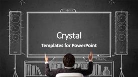  Presentation with cinema - Slide deck consisting of enjoying home cinema system background and a dark gray colored foreground