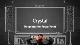  Presentation with home - Beautiful presentation theme featuring enjoying home cinema system backdrop and a dark gray colored foreground