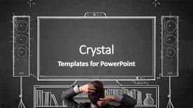  Presentation with sound - PPT layouts with enjoying home cinema system background and a dark gray colored foreground