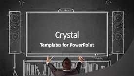  Presentation with cinema - Theme with enjoying home cinema system background and a  colored foreground