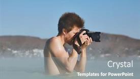  Presentation with blue spa - Slide deck featuring enjoying-hot-thermal-spa-pool background and a gray colored foreground