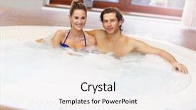  Presentation with hotel - Theme enhanced with enjoying jacuzzi in hotel spa background and a white colored foreground