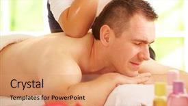  Presentation with thai - Presentation theme enhanced with enjoying kind of thai massage background and a coral colored foreground