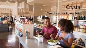  Presentation with date palmtree - Presentation theme having enjoying lunch date in delicatessen background and a coral colored foreground
