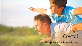  Presentation with free nature - Cool new PPT layouts with enjoying nature together joyful family backdrop and a coral colored foreground