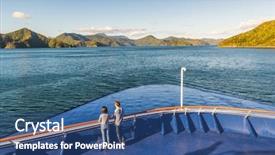  Presentation with sounds - Slide deck consisting of enjoying nature view of ferry background and a ocean colored foreground