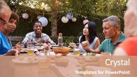  Presentation with brighter group - Amazing presentation theme having enjoying outdoor meal in backyard backdrop and a coral colored foreground