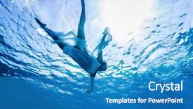  Presentation with sad woman silhouette - Amazing presentation having silhouette of woman's body backdrop and a teal colored foreground