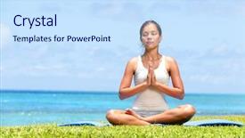  Presentation with girl model - Slide deck having enjoying summer beach mixed race background and a sky blue colored foreground