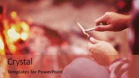  Presentation with campfire - Slide deck with enjoying summer evening around campfire background and a red colored foreground