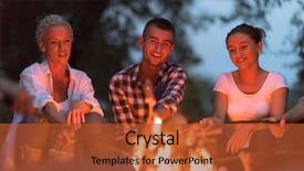  Presentation with campfire - Theme featuring enjoying summer evening around campfire background and a red colored foreground