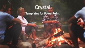  Presentation with relaxing - Cool new PPT theme with enjoying summer evening around campfire backdrop and a dark gray colored foreground