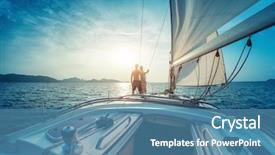 Presentation with yacht - Amazing slide set having enjoying sunset on the yacht backdrop and a teal colored foreground
