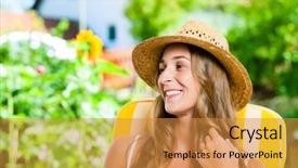  Presentation with sun tanning - Slide set consisting of enjoying the free time background and a  colored foreground