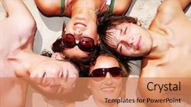  Presentation with friends - Theme featuring enjoying the summertime and company background and a  colored foreground