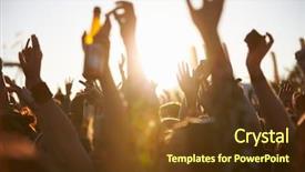  Presentation with festival music - Theme enhanced with enjoying themselves at outdoor music background and a tawny brown colored foreground