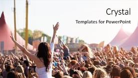  Presentation with festival music - PPT layouts with enjoying themselves at outdoor music background and a white colored foreground