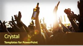  Presentation with festival music - Colorful slide deck enhanced with enjoying themselves at outdoor music backdrop and a tawny brown colored foreground