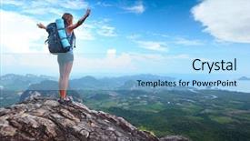  Presentation with mountain top - Presentation design with enjoying valley view from top background and a light blue colored foreground