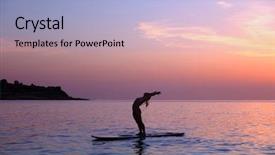  Presentation with exercise sport - Colorful theme enhanced with enjoying water sport active summer backdrop and a light blue colored foreground