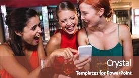  Presentation with mobile phone and germs - Slide set having enjoying wine in night club background and a red colored foreground