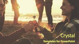  Presentation with campfire - Amazing slide deck having enjoying with friends around campfire backdrop and a tawny brown colored foreground