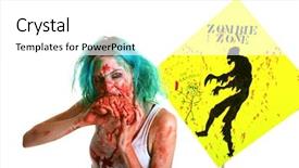  Presentation with aliens - Beautiful presentation theme featuring enjoys eating a fresh brain backdrop and a white colored foreground