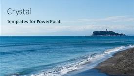  Presentation with coast - Cool new theme with enoshima-and-koshigoe-coast backdrop and a light blue colored foreground