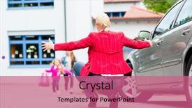  Presentation with dental mother and child - Cool new theme with enrollment schools - mother hugging child after bringing backdrop and a coral colored foreground