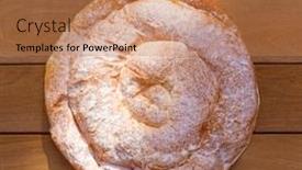  Presentation with bakery - PPT layouts with ensaimada typical from mallorca majorca bakery in balearic islands background and a coral colored foreground