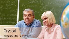  Presentation with mature female surgeon - Slides having enseignement superieur - portrait of mature man background and a lemonade colored foreground