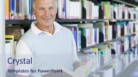  Presentation with library security - Amazing theme having enseignement superieur - senior man reading backdrop and a lemonade colored foreground