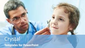  Presentation with medical ent - Cool new presentation design with ent-medical-examination backdrop and a light blue colored foreground