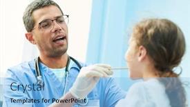  Presentation with medical ent - Slide set enhanced with ent-medical-examination background and a light blue colored foreground