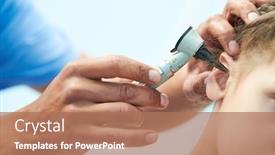  Presentation with medical ent - Presentation design consisting of ent-medical-examination background and a coral colored foreground