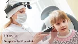  Presentation with medical ent - Slide deck featuring ent-medical-examination background and a coral colored foreground