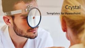  Presentation with ent - Beautiful slides featuring ent specialist examinating patient backdrop and a gold colored foreground