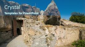  Presentation with cappadocia - Theme enhanced with enter-in-derinkuyu-underground-city background and a ocean colored foreground