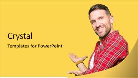  Presentation with handsome - Audience pleasing PPT theme consisting of enter smiling natural with open backdrop and a light gray colored foreground